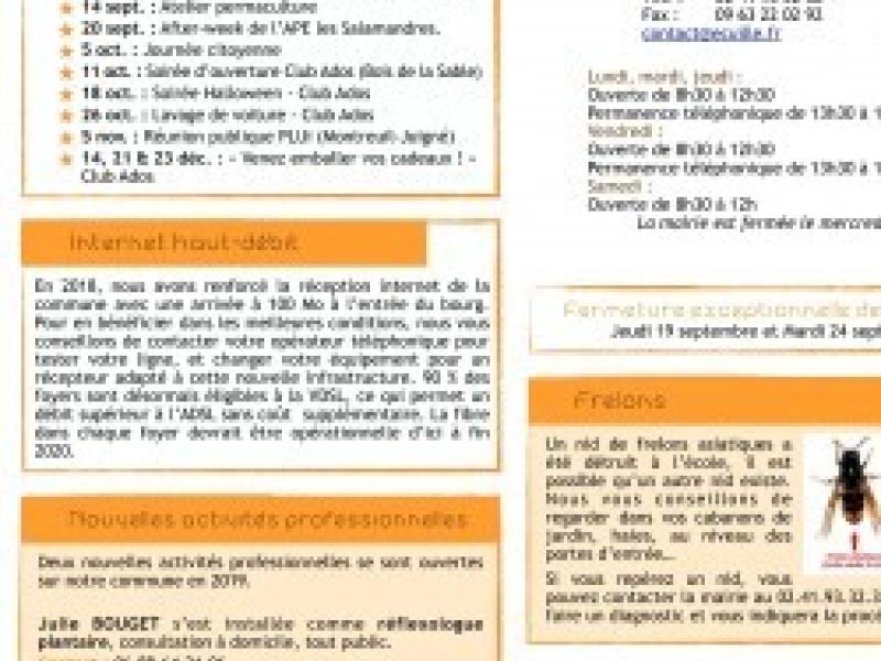Newsletter - septembre 2019