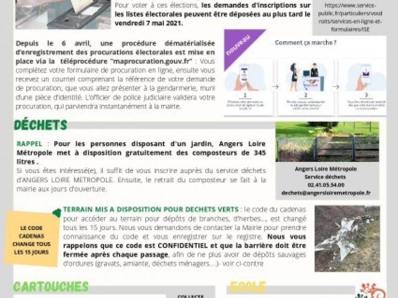 Newsletter Avril 2021